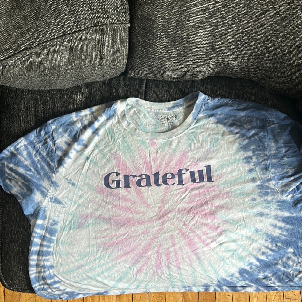 Plus Grateful tye dye crop top